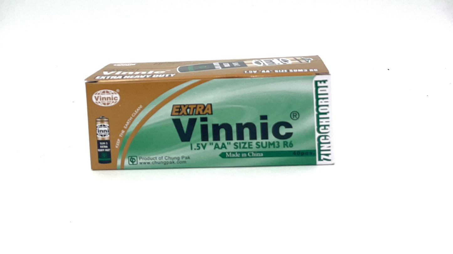 Vinnic Extra Heavy Duty AA Batteries 40 Pack – 1.5V - Pleasure Palace