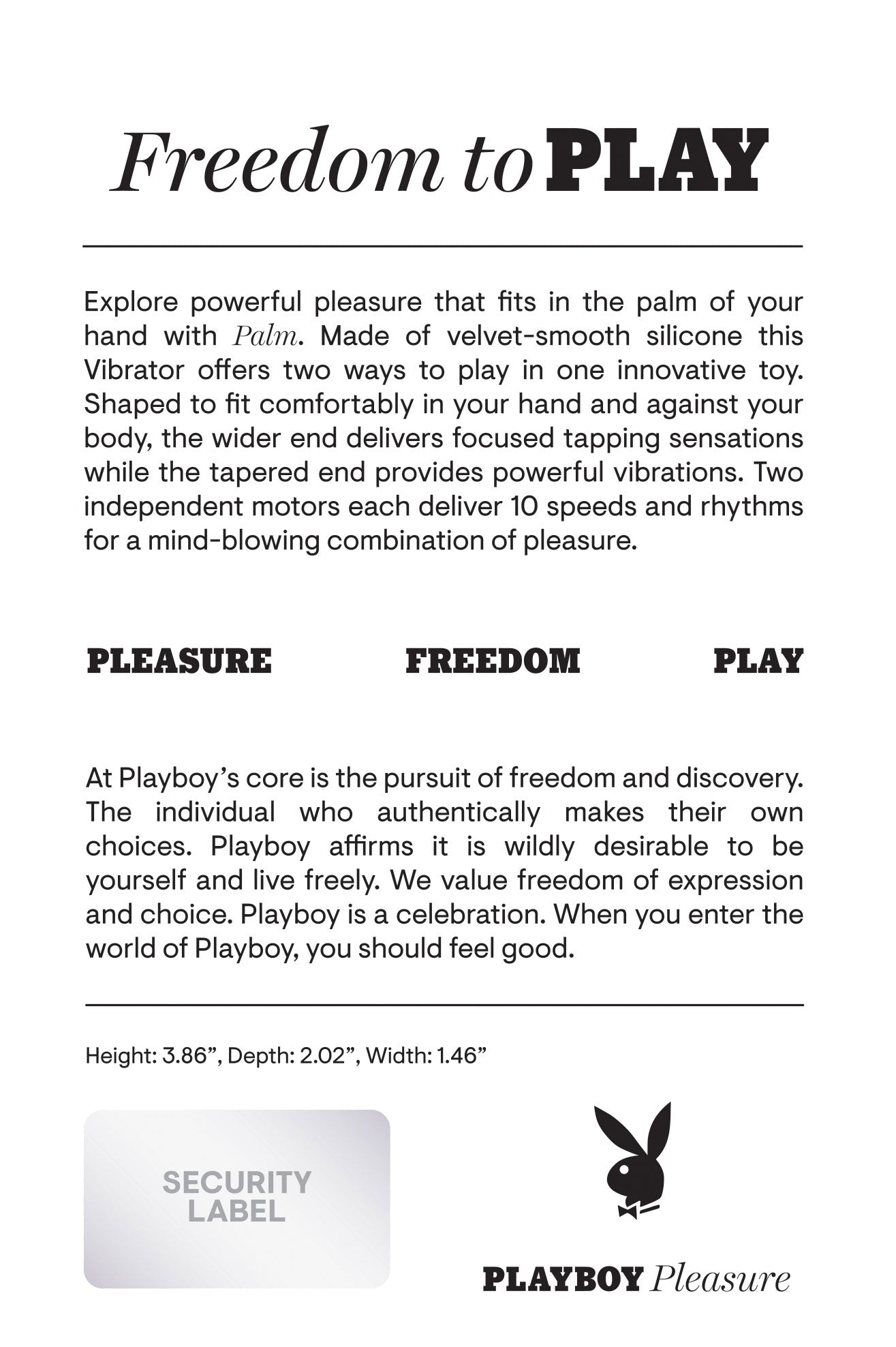 Playboy Pleasure - Palm - Vibrator - Light Pink - Pleasure Palace