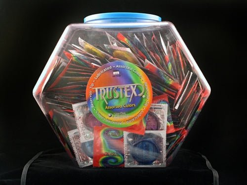 Trustex Assorted Colors Lubricated Condoms - 288 Piece Fishbowl - Pleasure Palace