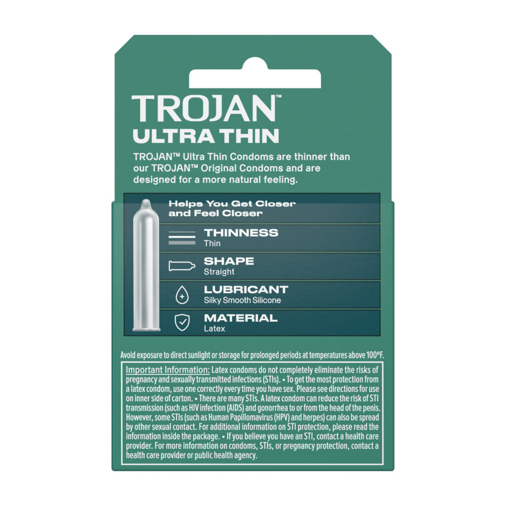 Trojan Sensitivity Ultra Thin Lubricated Condoms - 3 Pack