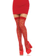 "Heart Net Thigh Highs - One Size - Red LA-6643REDOS"
