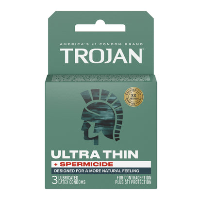 "Trojan Ultra Thin Armor Spermicidal Condoms - 3 Pack TJ92720"