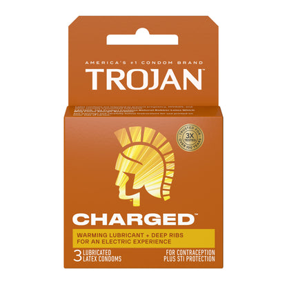"Trojan Intensified Charged Orgasmic Pleasure Condoms - 3 Pack TJ95701"
