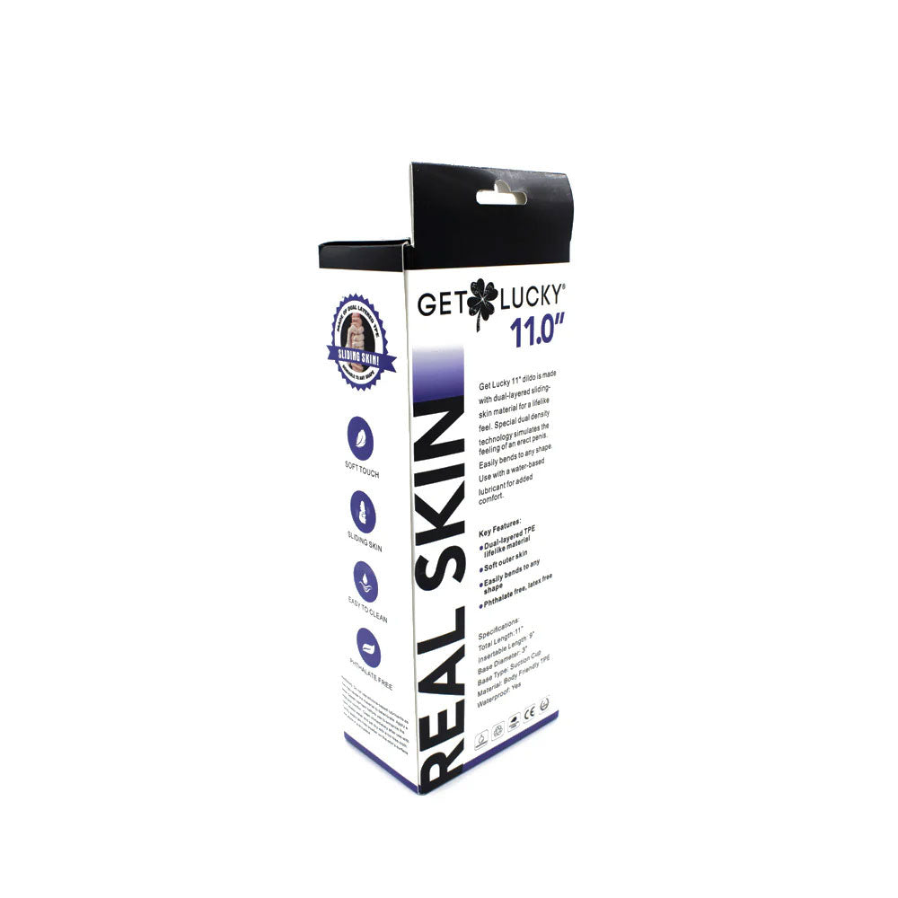 Get Lucky Real Skin 11 Dual Layer Dildo Beige