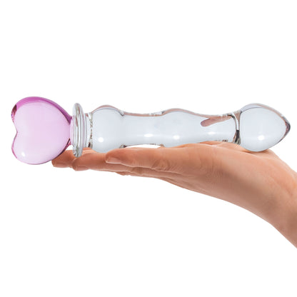 8 Inch Sweetheart Glass Dildo - Pink/clear - Pleasure Palace
