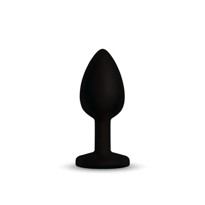 Gemma Pink Gem Black Silicone Plug - Large