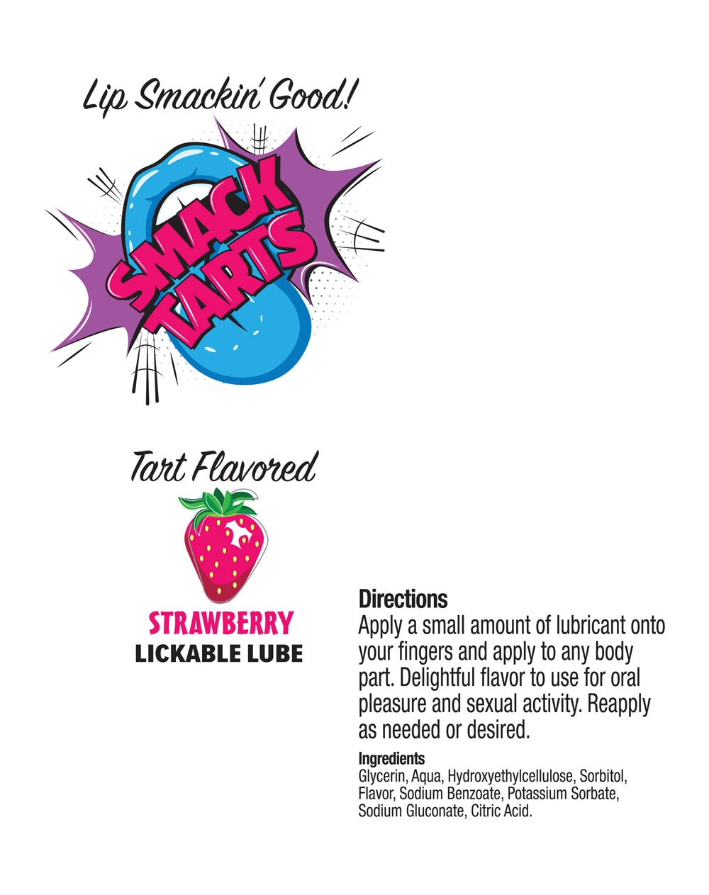 Smack Tarts 2oz Lickable Flavored Lubricant - Strawberry