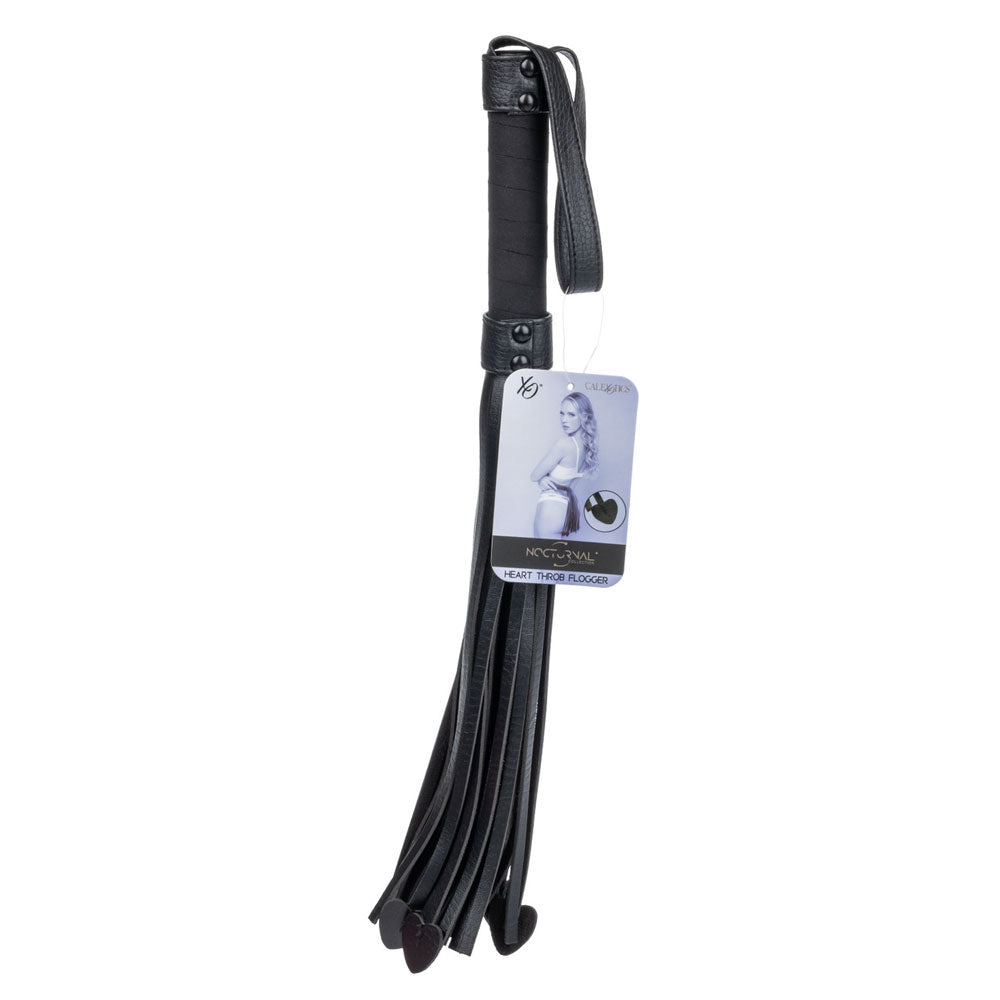 Nocturnal Collection Heart Throb Flogger - Black