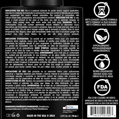 Wet Platinum Luxury Silicone Lubricant 3.1oz