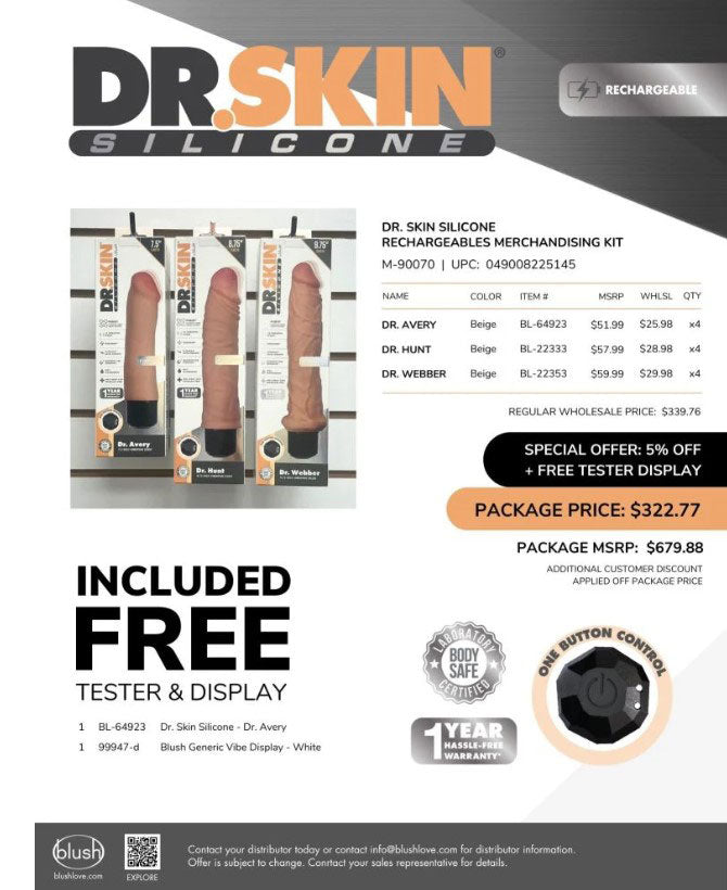 "Dr. Skin Silicone Rechargeables Merchandising Kit M-90070"