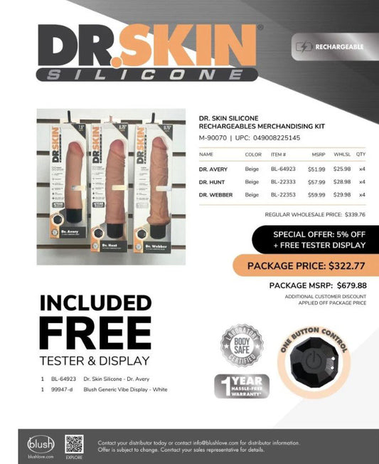 "Dr. Skin Silicone Rechargeables Merchandising Kit M-90070"