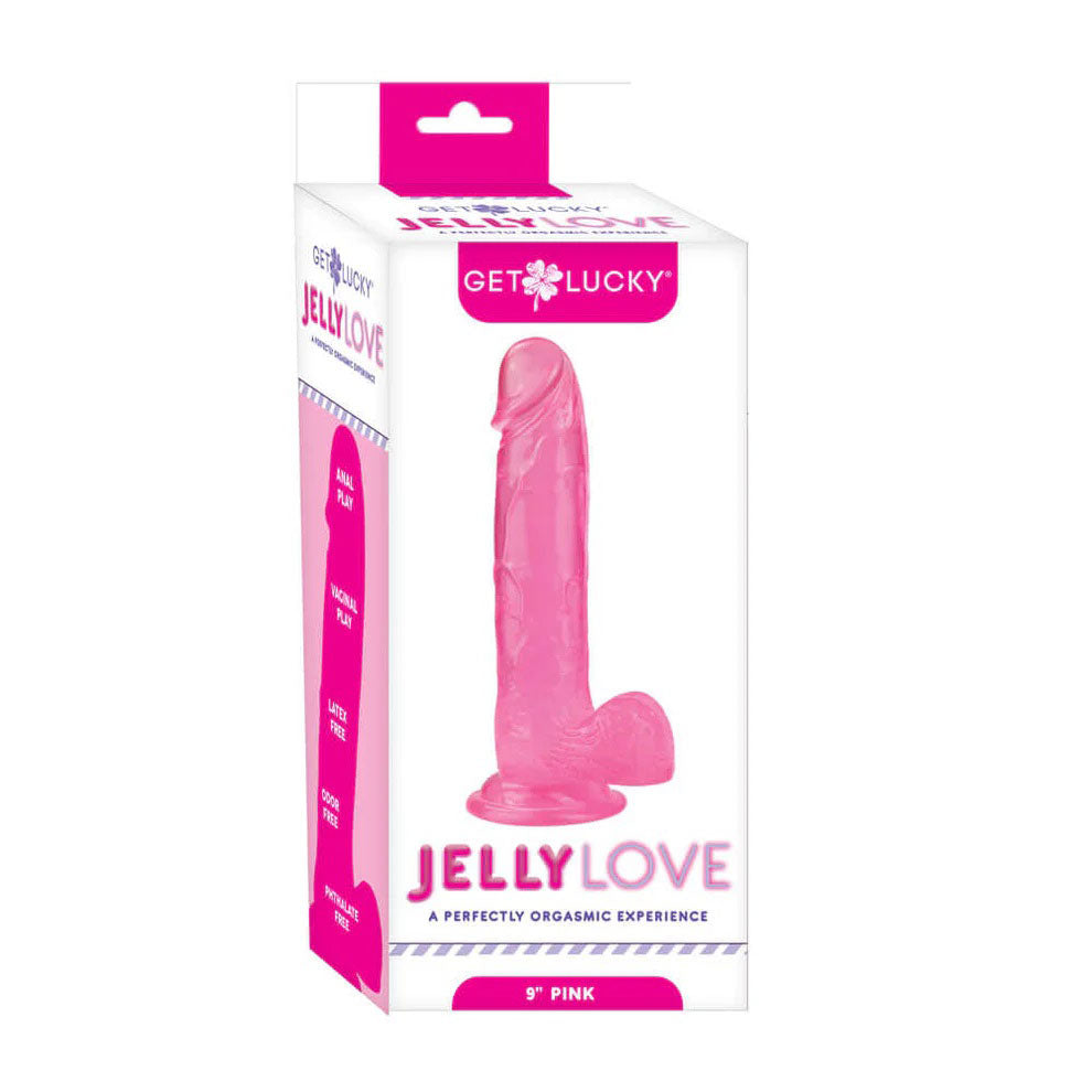 "Get Lucky Jelly Love 9 Dildo - Pink VB-GL-4431"
