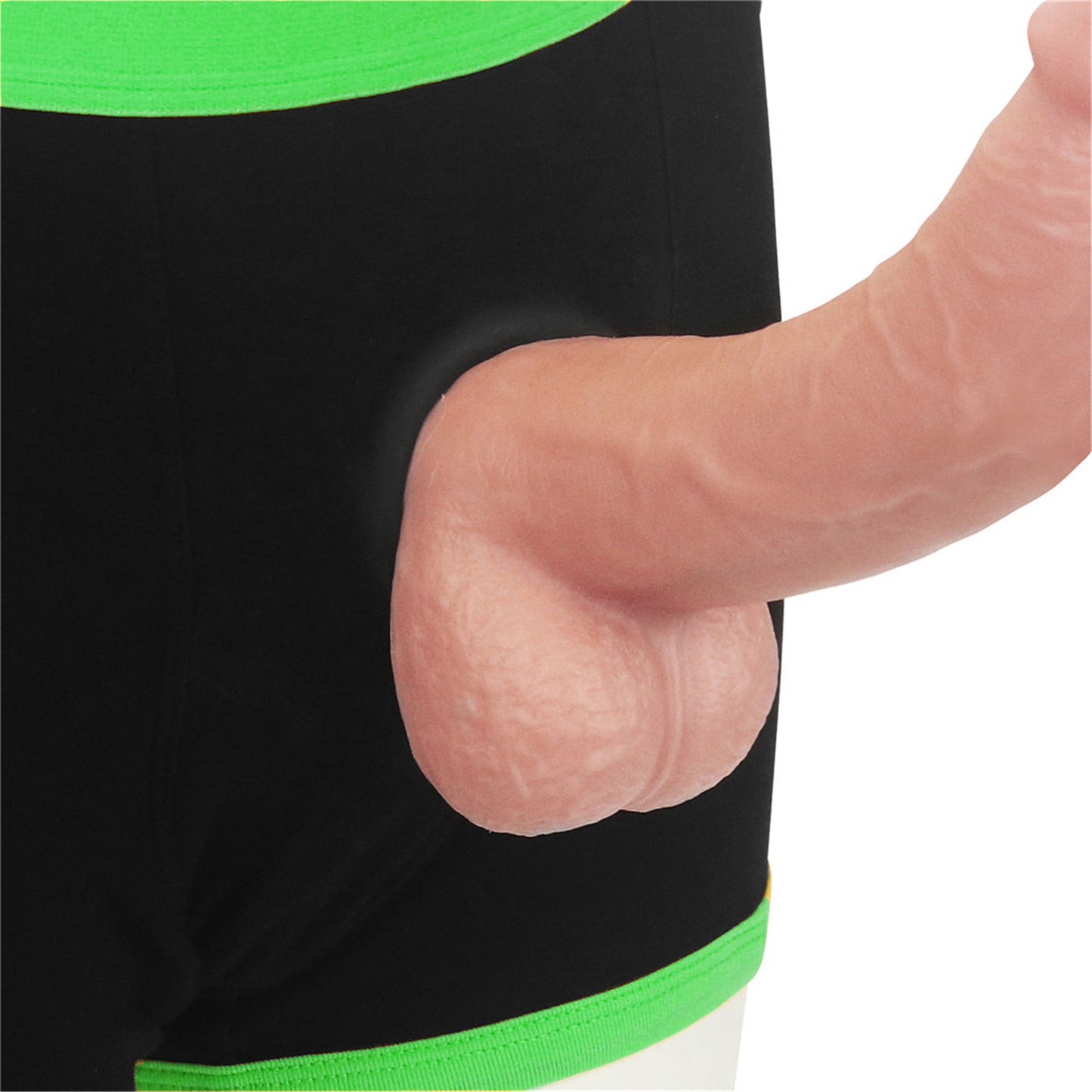 Get Lucky Strap-on Black/green Boxers - M/l