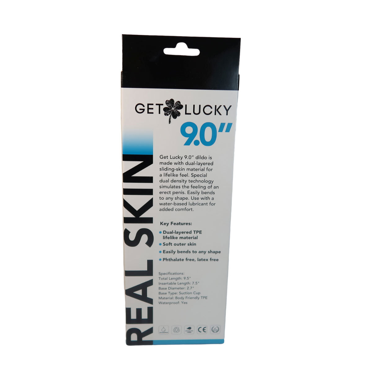Get Lucky Real Skin 9" Dual Layer Dildo Light Brown