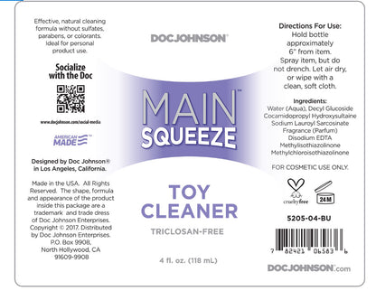 Main Squeeze - Toy Cleaner - 4 Fl. Oz. Bulk