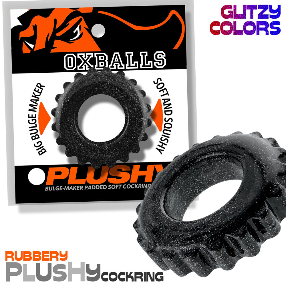 Plushy Single Ring - Black Mica
