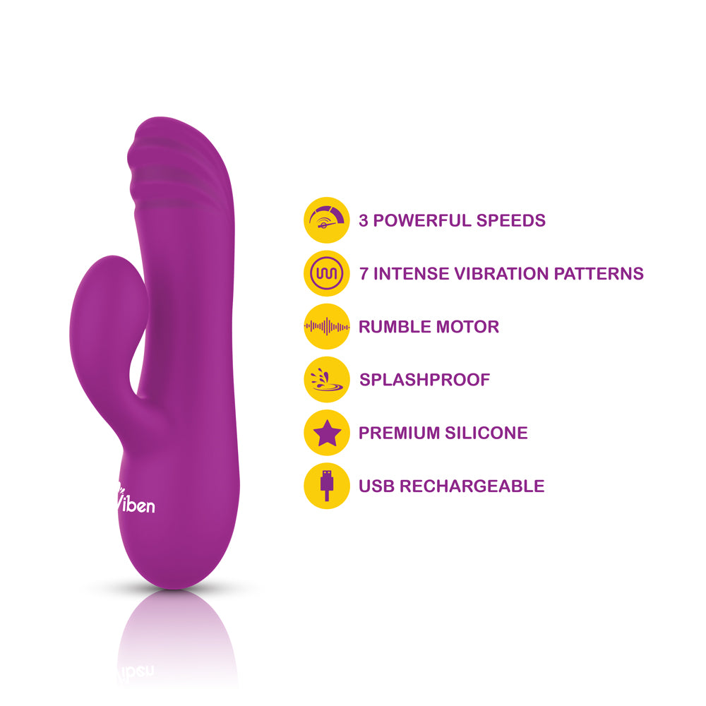Jolie Mini Pleasure Ridges Rabbit Vibe - Berry