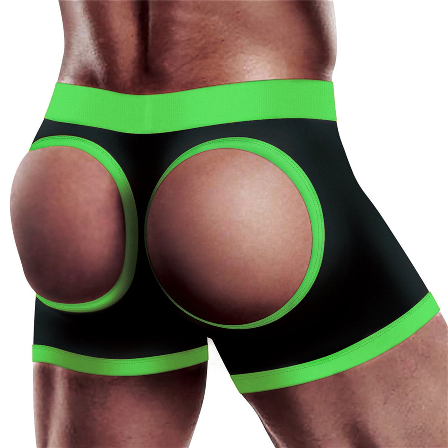 Get Lucky Strap-on Black/green Boxers - Xl/xxl