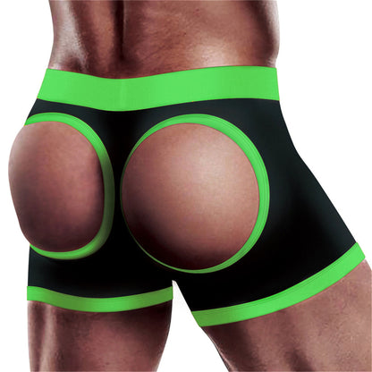Get Lucky Strap-on Black/green Boxers - Xl/xxl