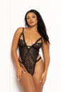 "Mesh and Rhinestone Teddy - One Size - Black STM-11600PBKOS"