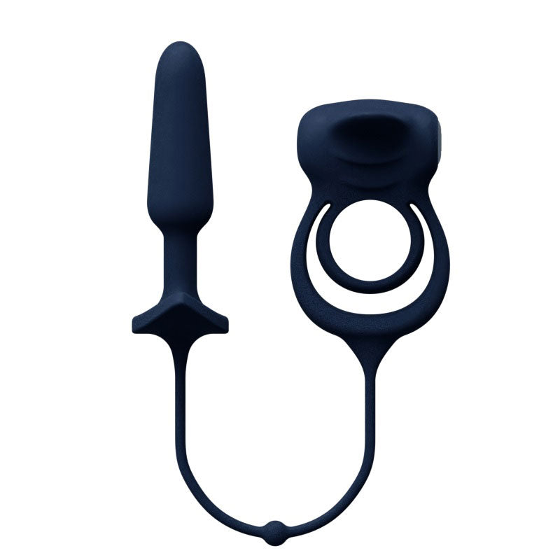 "Humper Rechargeable Dual C-Ring With Anal Plug - Black VI-P2808"