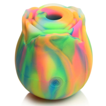 "Glow Rose Glow-in-the-Dark Rose Clit Stimulator - Rainbow INM-AH435"