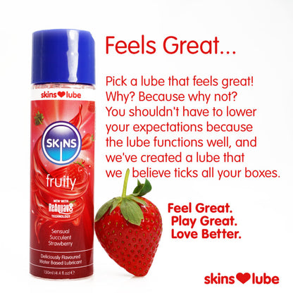 Skins Strawberry Water Based Lubricant 4.4oz