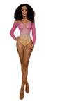 "Ombre Net Bodystocking - Os - Tropical Peach DG-14092TPOS"