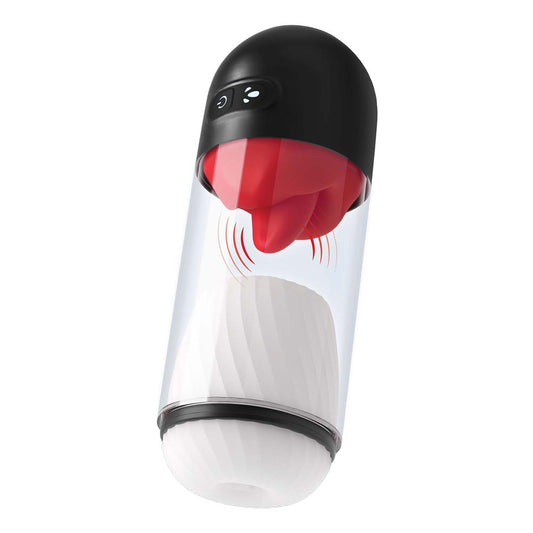 "Delite Masturbator With Tongue Action - White NW3261"
