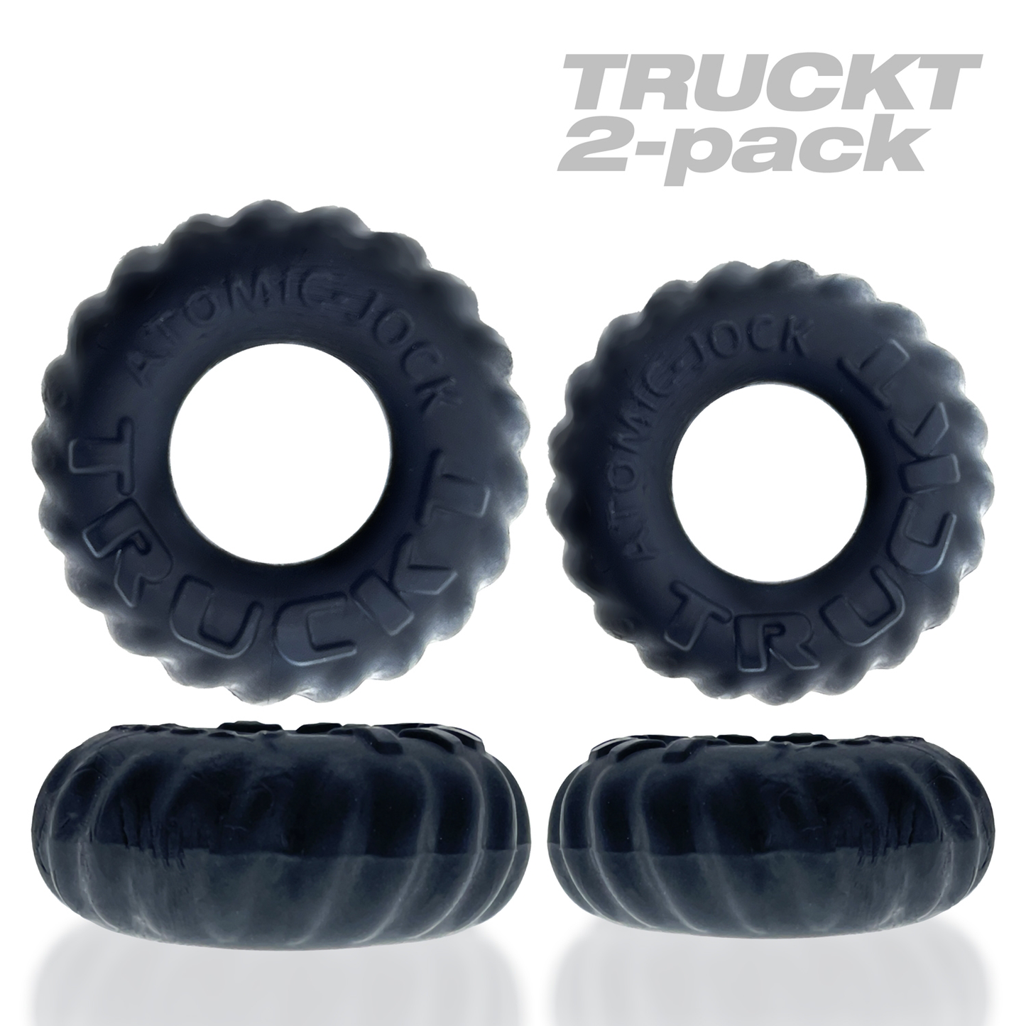 Truckt 2 Piece Cockring Set Atomic Jock - Night Black