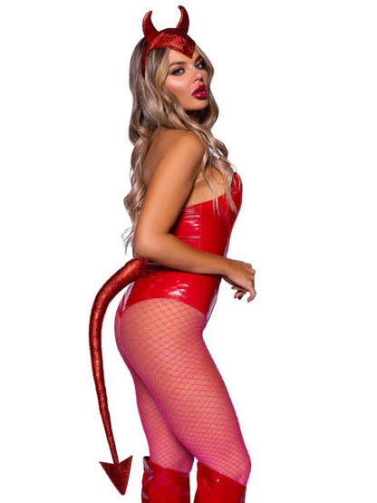 "Devil Horns Headband and Tail Set - Red LA-A2913"