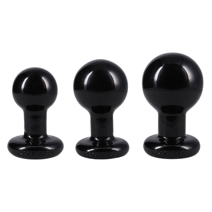 "Round Butt Plug 3 Piece Set - Black DJ0244-71-CD"