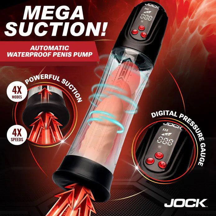 Power Up Digital Automatic Waterproof Penis Pump - Clear