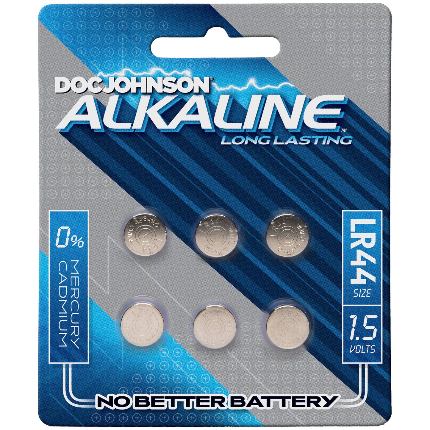 Doc Johnson LR44 Batteries 6 Pack in retail packaging