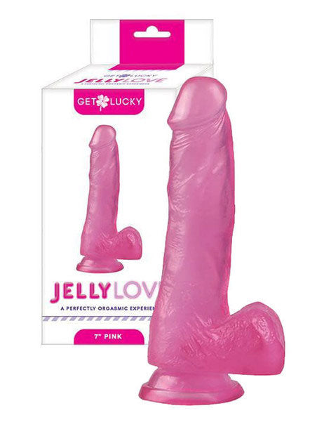 Get Lucky Jelly Love 9" Dildo - Pink