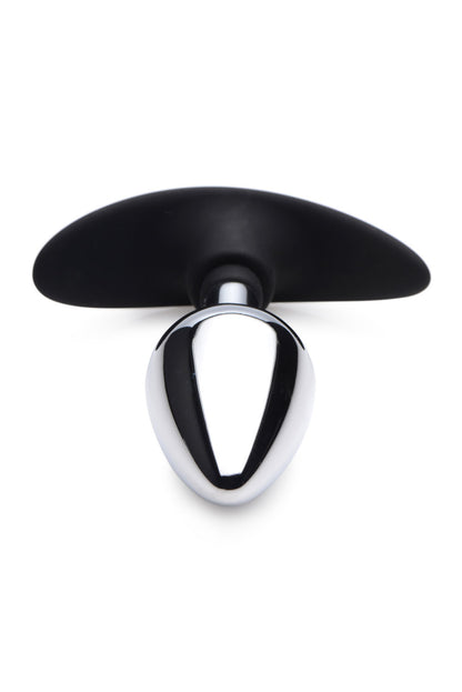 Dark Invader Metal and Silicone Anal Plug - Medium -