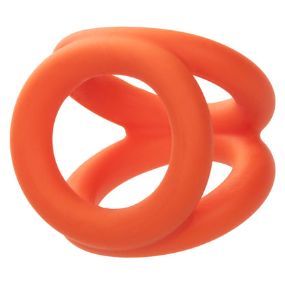 Alpha Liquid Silicone Tri-Ring - Orange Orange - Pleasure Palace