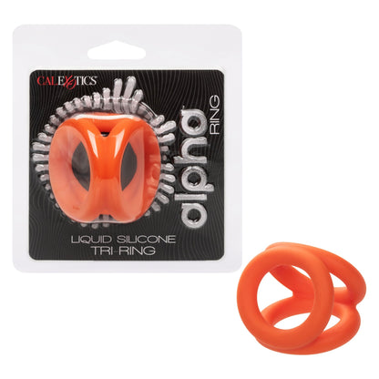 Alpha Liquid Silicone Tri-Ring - Orange Orange - Pleasure Palace