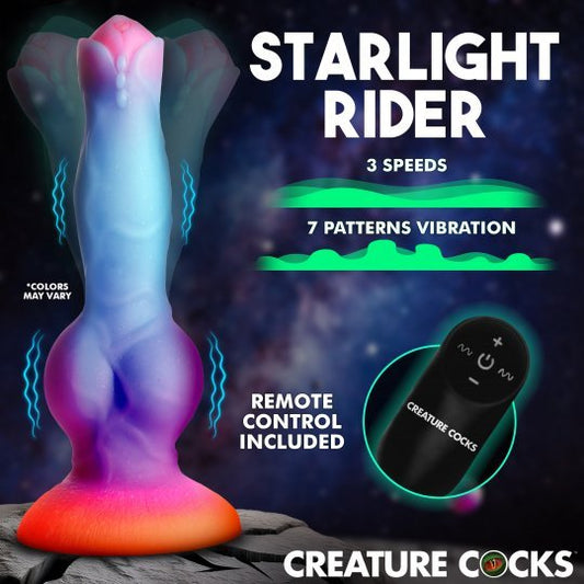 Astro Cock Vibrating Glow - in - the - Dark Silicone Dildo - PleasurePalace