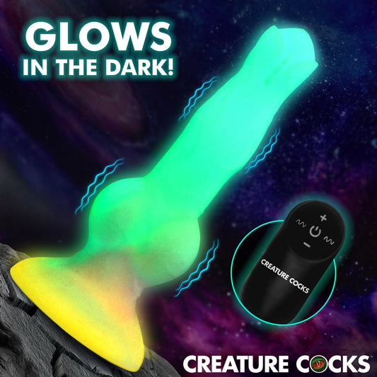 Astro Cock Vibrating Glow - in - the - Dark Silicone Dildo - PleasurePalace