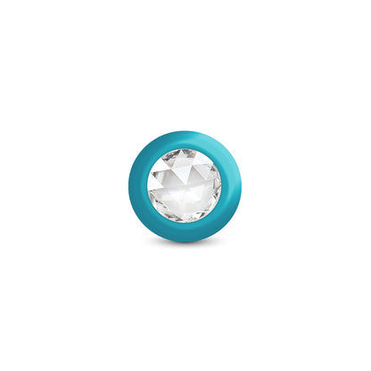 Eluxe Vibrating Clr Gem Bluombre Plug Md With Remote
