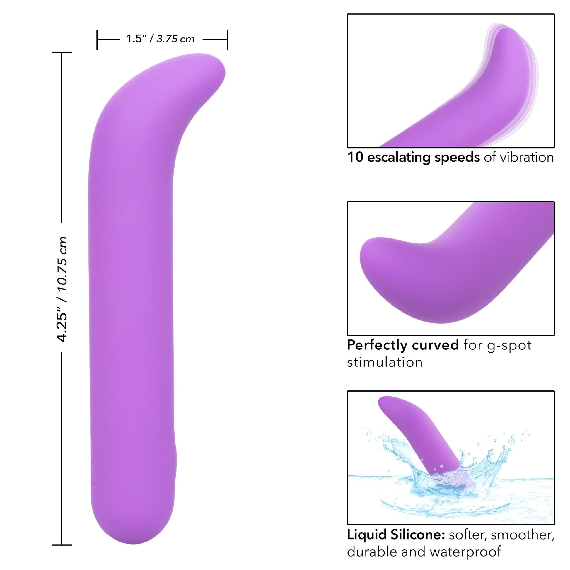 Bliss Liquid Silicone Mini G Vibe - Purple - Pleasure Palace
