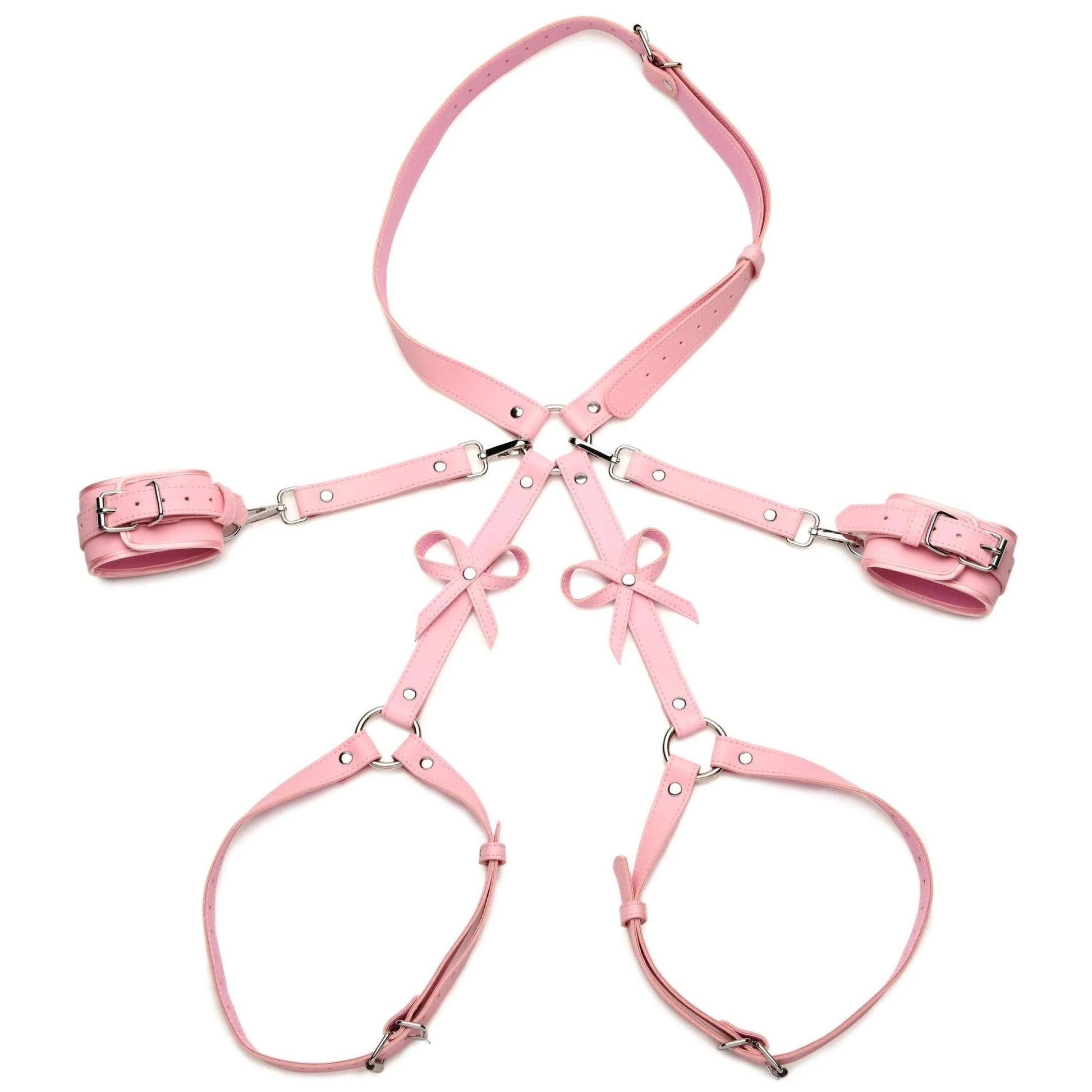 Bondage Harness With Bows - Medium/large - Pink - Pleasure Palace