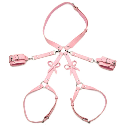 Bondage Harness With Bows - Medium/large - Pink - Pleasure Palace