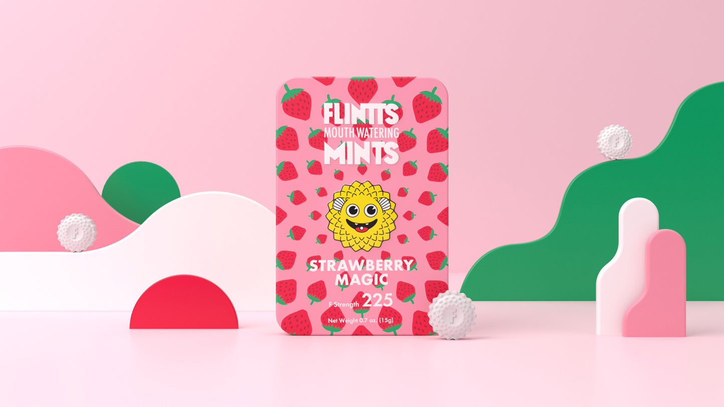 Flintts Mouth Watering Mints Strawberry Magic F-Strength 225 - Pleasure Palace