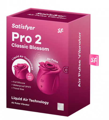 Satisfyer Pro 2 Classic Blossom Air Pulse Stimulator – Plum - Pleasure Palace