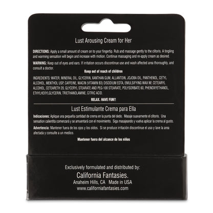 Lust - Arousing Cream for Her - 0.5 Oz. Tube - Boxed