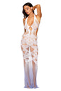 "Bodystocking Gown - One Size - White/hydrangea DG-0491WHHYDOS"