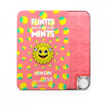 Flintts Lemon Mouth Watering Mints F-Strength 250 Tin | Sugar-Free - PleasurePalace