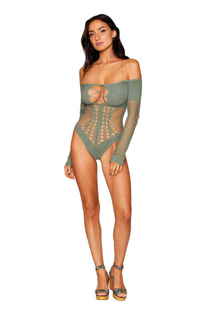 "Long Sleeve Teddy - One Size - Sage DG-13269SAGOS"